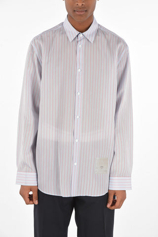 spread collar striped shirt