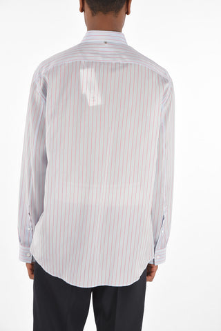 spread collar striped shirt