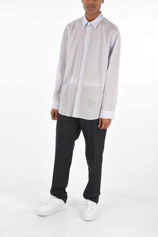spread collar striped shirt