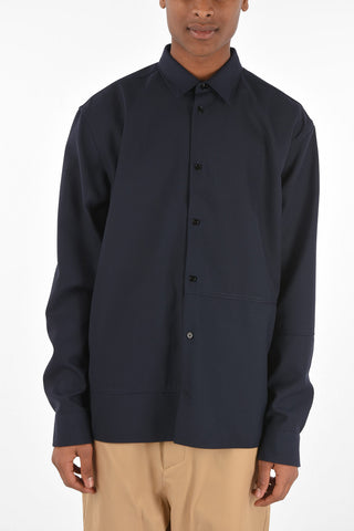camicia in lana vergine e mohair