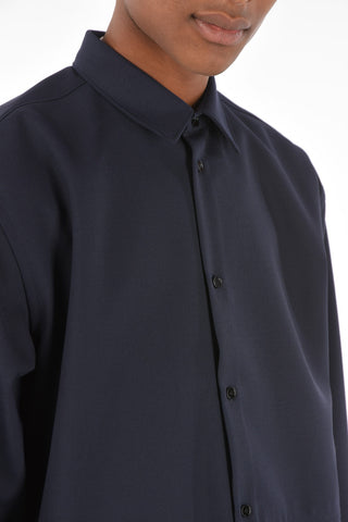 camicia in lana vergine e mohair