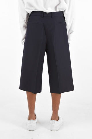 Virgin wool and mohair Mid-rise waist bermuda