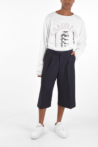 Virgin wool and mohair Mid-rise waist bermuda