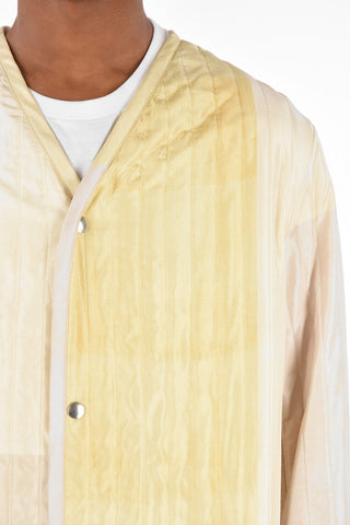 silk snap buttons V-neck coat