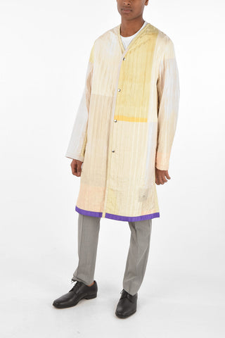 silk snap buttons V-neck coat
