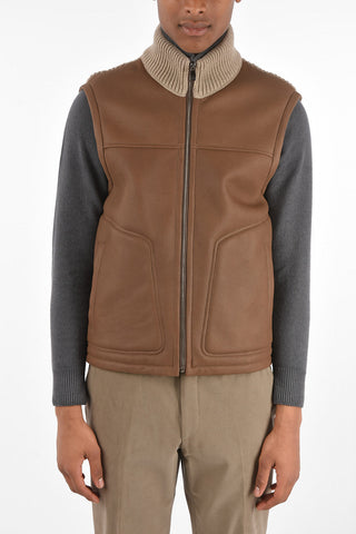 ID Leather and Wool Gilet