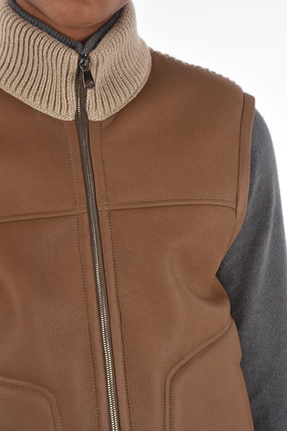 ID Leather and Wool Gilet
