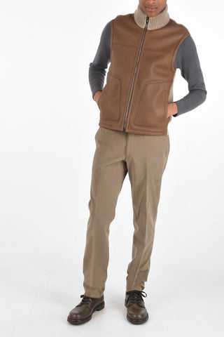 ID Leather and Wool Gilet