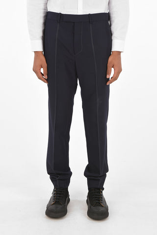 virgin wool and mohair belt loops trousers