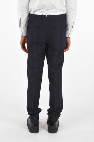 virgin wool and mohair belt loops trousers