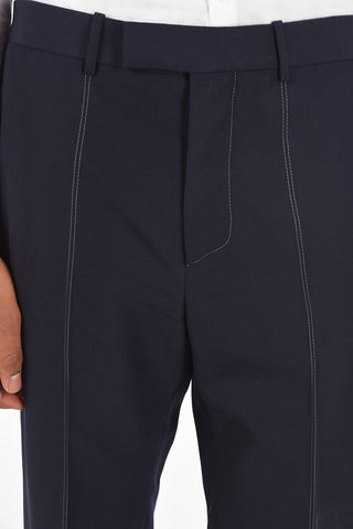 virgin wool and mohair belt loops trousers