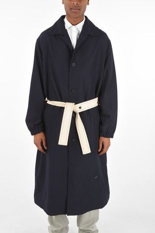 virgin wool and mohair belted coat