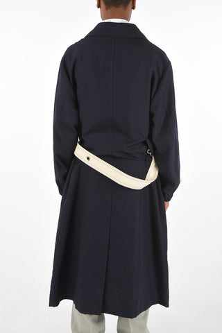 virgin wool and mohair belted coat