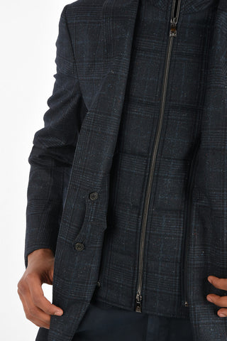 ID tartan IDENTITY 2-button blazer