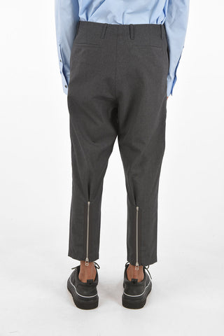 Virgin Wool Pants with Ankle Zip