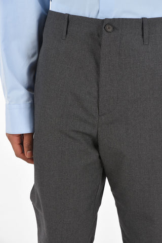 Virgin Wool Pants with Ankle Zip