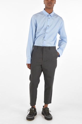 Virgin Wool Pants with Ankle Zip