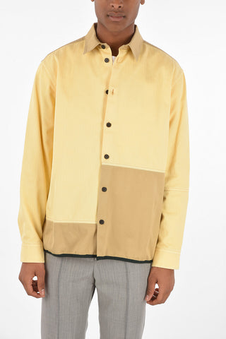 overshirt in Denim con Dettagli Patchwork