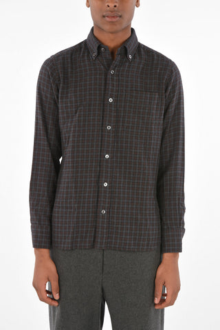 gun club check button-down collar shirt with breast pocket