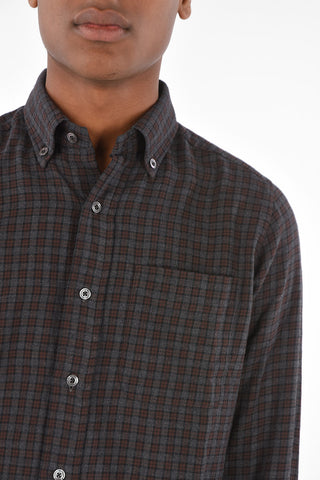 gun club check button-down collar shirt with breast pocket
