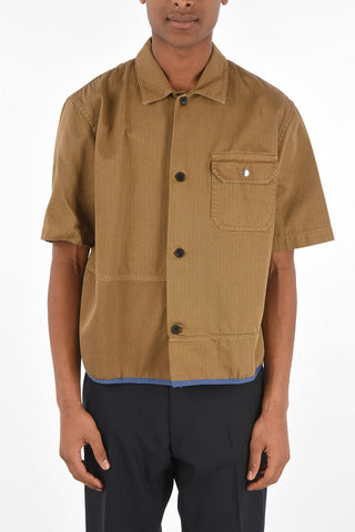 Short Sleeve Overshirt with Patchwork Details