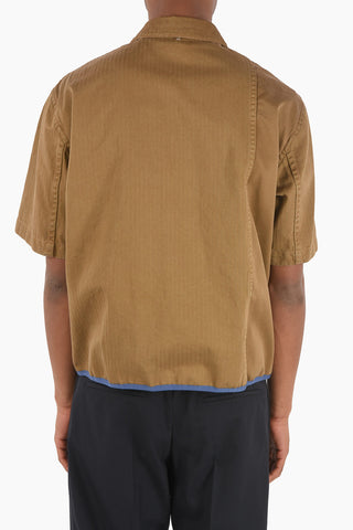 Short Sleeve Overshirt with Patchwork Details