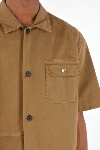Short Sleeve Overshirt with Patchwork Details
