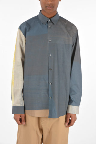 popeline Cotton Shirt with Contrasting Details