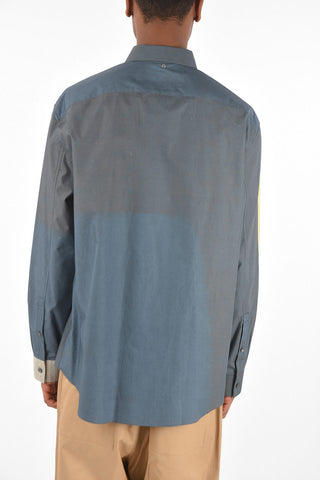popeline Cotton Shirt with Contrasting Details
