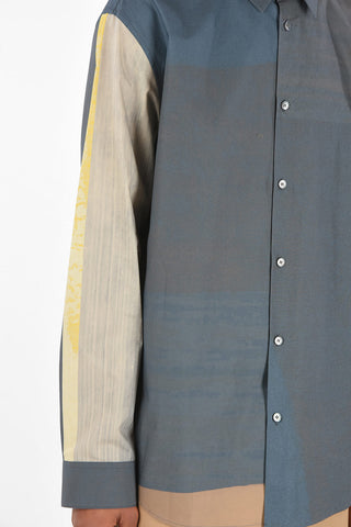 popeline Cotton Shirt with Contrasting Details