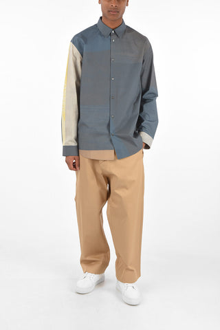 popeline Cotton Shirt with Contrasting Details
