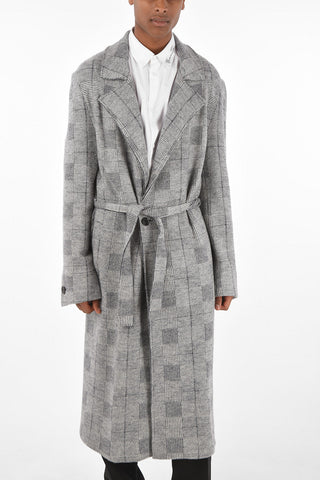 NICK FOUQUET district check wool chesterfield coat with belt