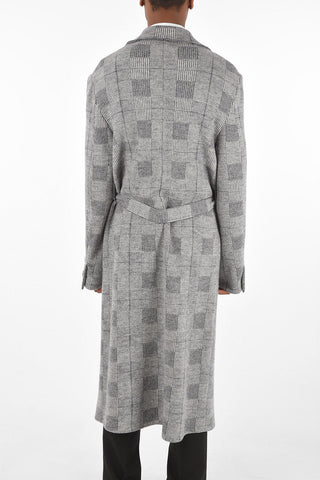 NICK FOUQUET district check wool chesterfield coat with belt