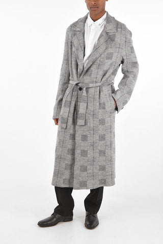 NICK FOUQUET district check wool chesterfield coat with belt