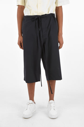 virgin wool drawstrin waist bermuda