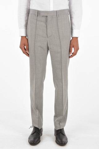 virgin wool and mohair belt loops trousers