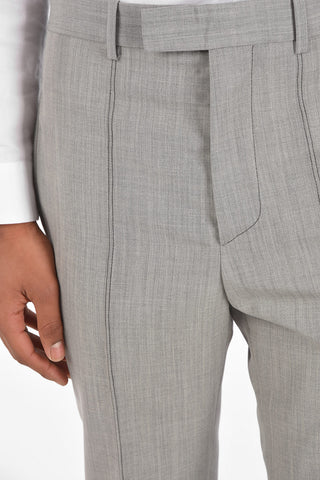 virgin wool and mohair belt loops trousers