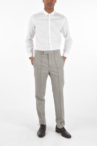 virgin wool and mohair belt loops trousers