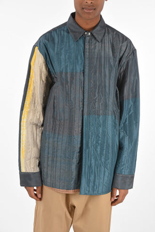 silk hidden closure outerwear jacket