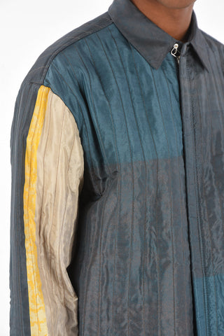 silk hidden closure outerwear jacket