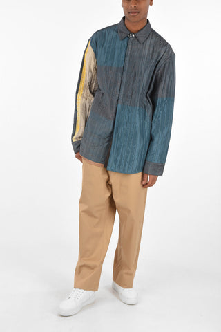 silk hidden closure outerwear jacket