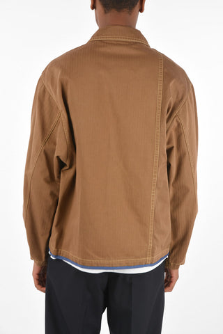 Patchwork Overshirt with Snap Closure