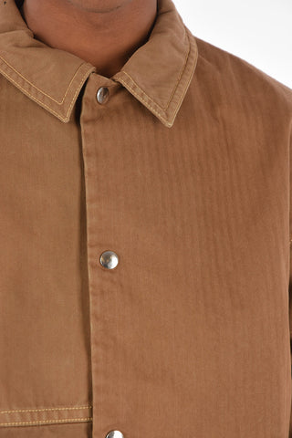 Patchwork Overshirt with Snap Closure