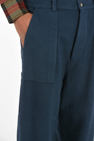 NICK FOUQUET pantalone in cotone e lana vergine wide