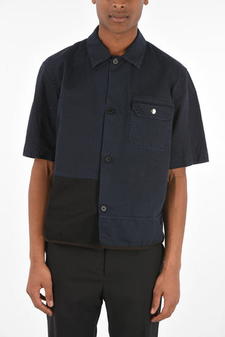 Short Sleeve Overshirt with Patchwork Details