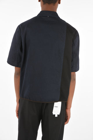 Short Sleeve Overshirt with Patchwork Details