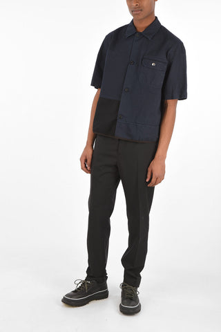 Short Sleeve Overshirt with Patchwork Details