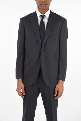 Virgin Wool Single Breasted Pinstriped LEADER Suit