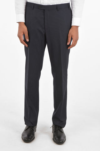 Virgin Wool Single Breasted Pinstriped LEADER Suit