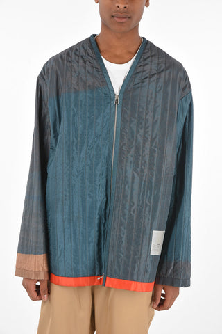 Quilted Silk Jacket with Zip Closure